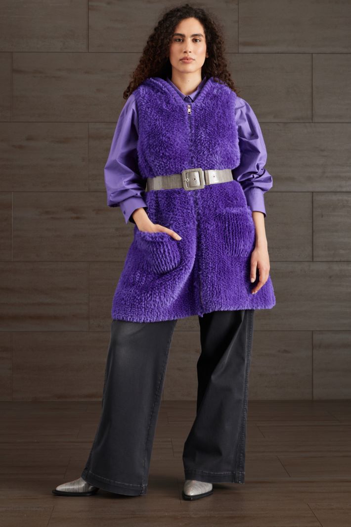 Gilet effetto pelliccia  - VIOLA - Fashion Market