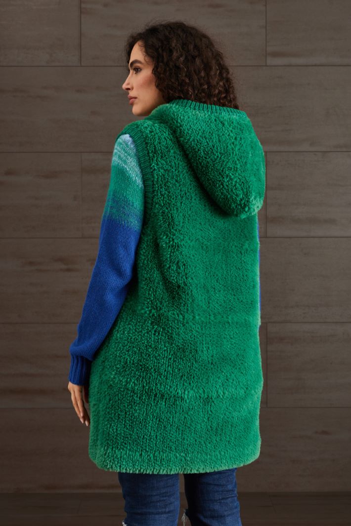Gilet effetto pelliccia  - VERDE - Fashion Market - 4