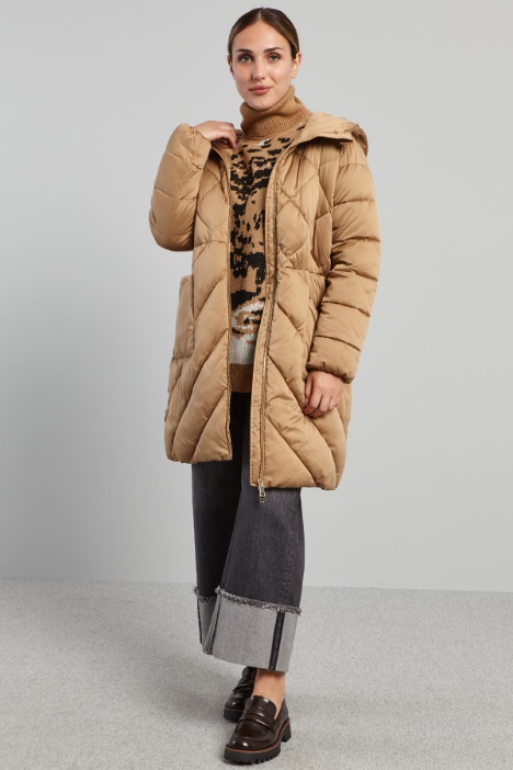 Imbottito lungo con cappuccio - Fashion Market