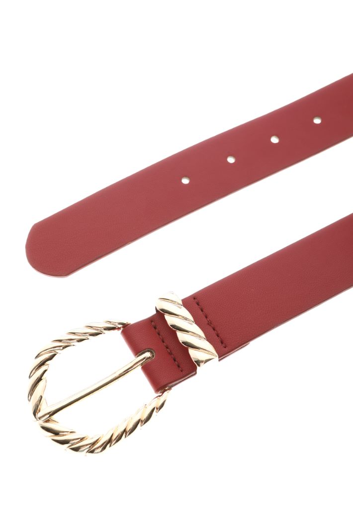 Cintura con fibbia in metallo - ROSSO - Fashion Market - 2