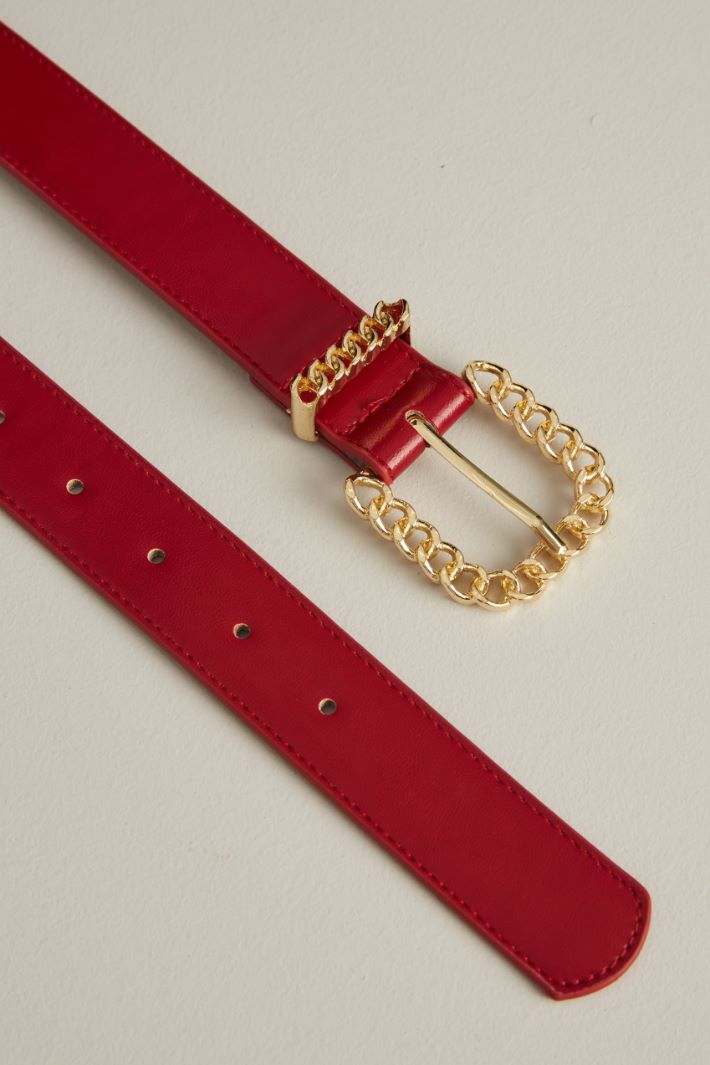 Cintura in tessuto spalmato - ROSSO ORO - Fashion Market - 2