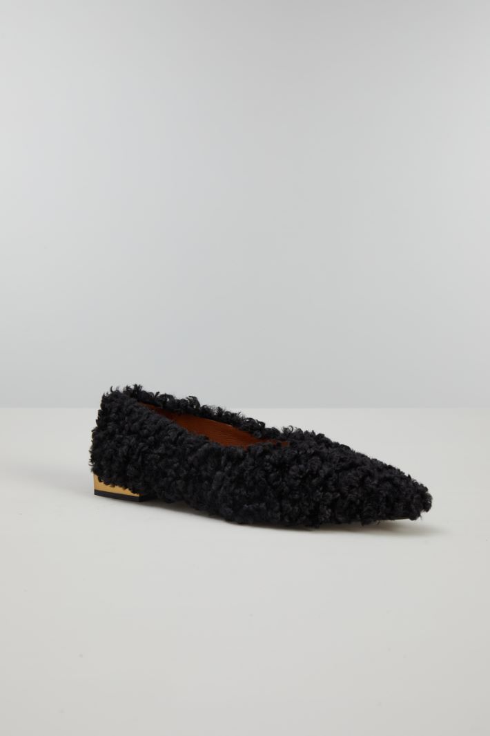 Ballerine in tessuto peluche - NERO - Fashion Market - 2