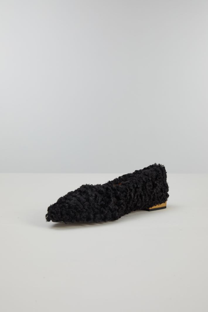 Ballerine in tessuto peluche - NERO - Fashion Market - 3