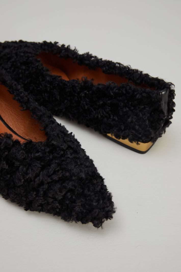 Ballerine in tessuto peluche - NERO - Fashion Market - 4
