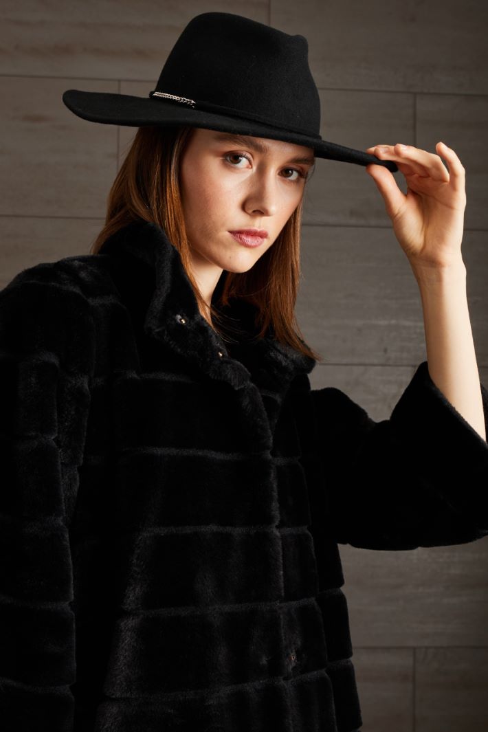 Fedora in feltro di lana - NERO ARGENTO - Fashion Market