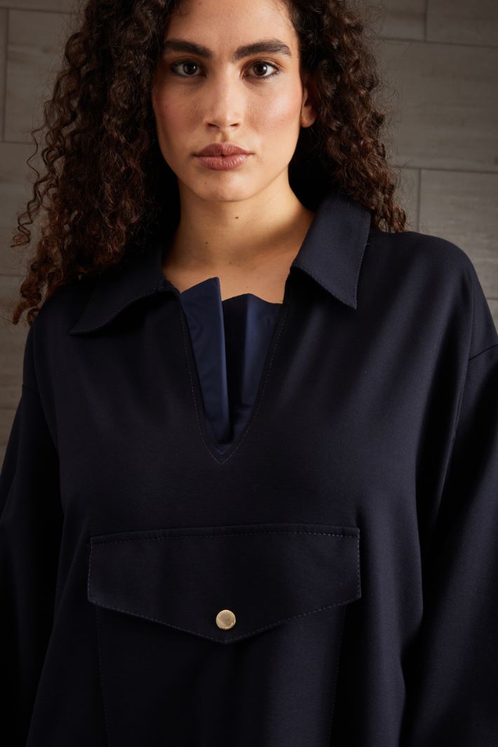 Abito lungo in jersey - BLU SCURO - Fashion Market - 3