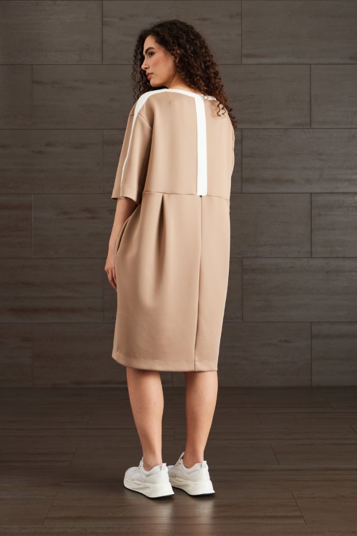 Abito in jersey compatto - NOCCIOLA BIANCO - Fashion Market - 4