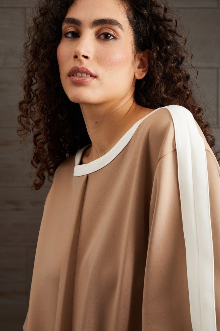 Abito in jersey compatto - NOCCIOLA BIANCO - Fashion Market - 2