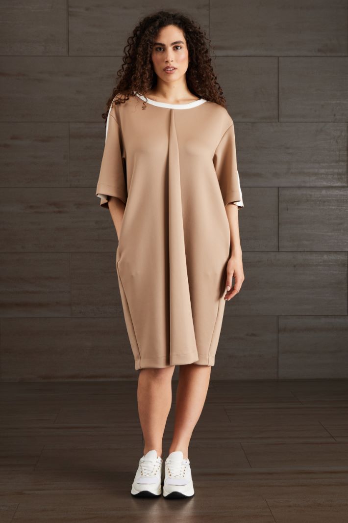 Abito in jersey compatto - NOCCIOLA BIANCO - Fashion Market - 3