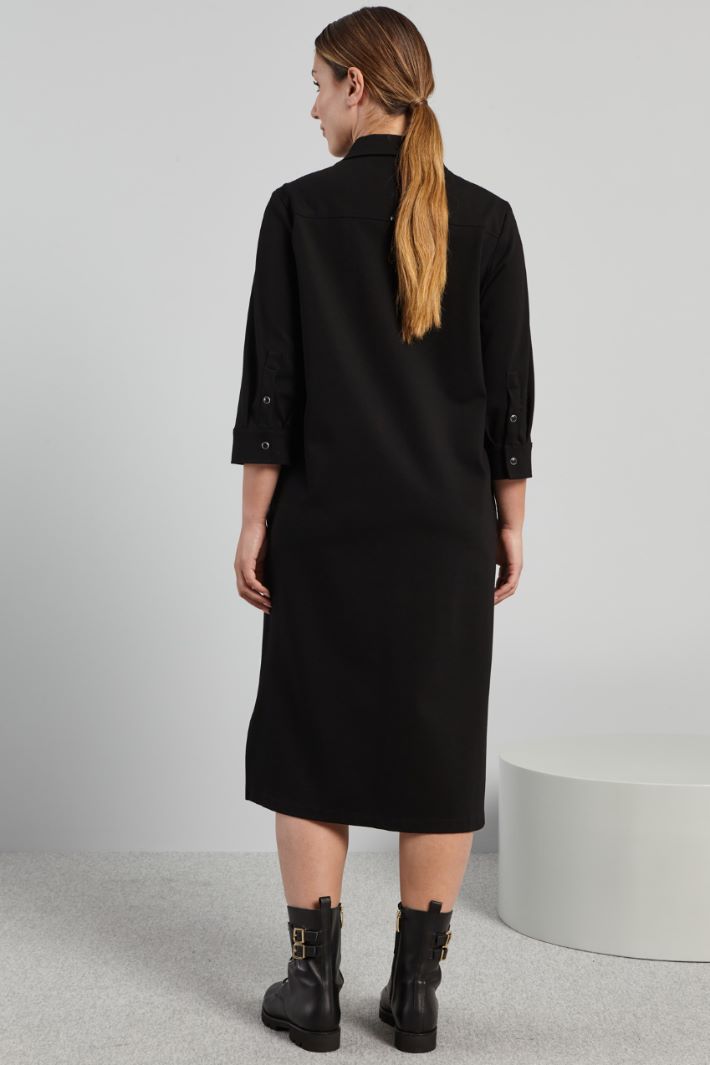 Chemisier midi con taschino - NERO - Fashion Market - 4