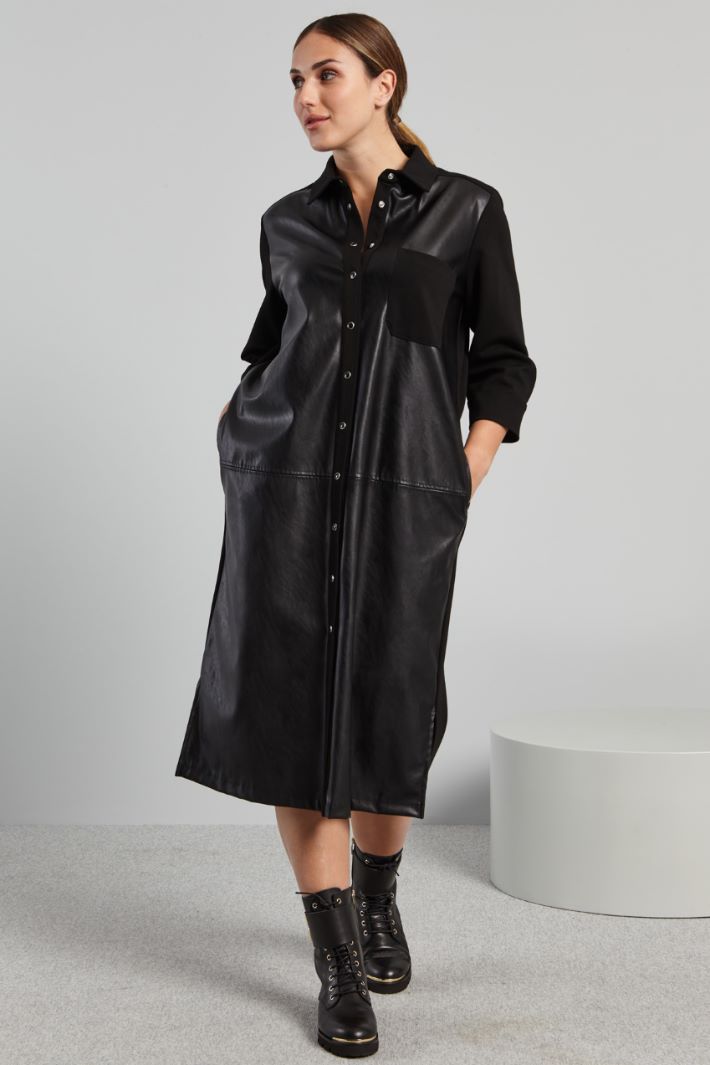 Chemisier midi con taschino - NERO - Fashion Market - 2