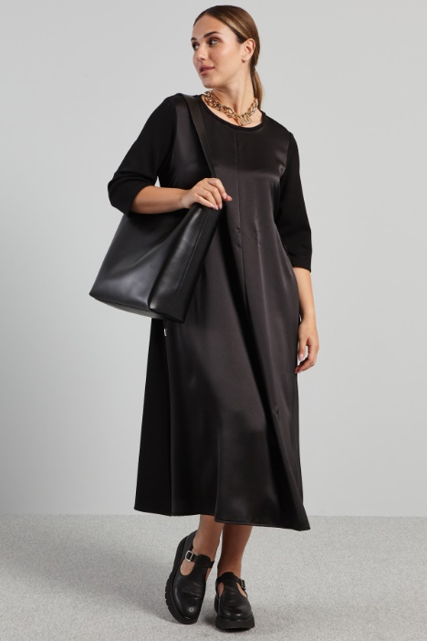 Abito in jersey e raso - Fashion Market
