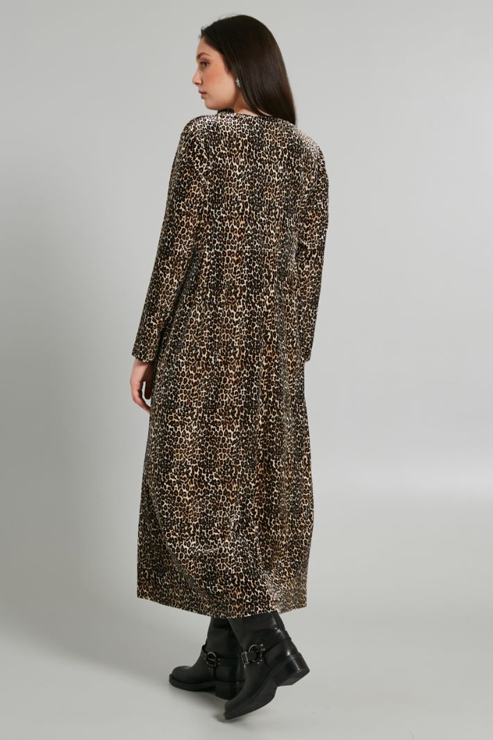 Abito lungo stampato - MARRONE BEIGE - Fashion Market - 4