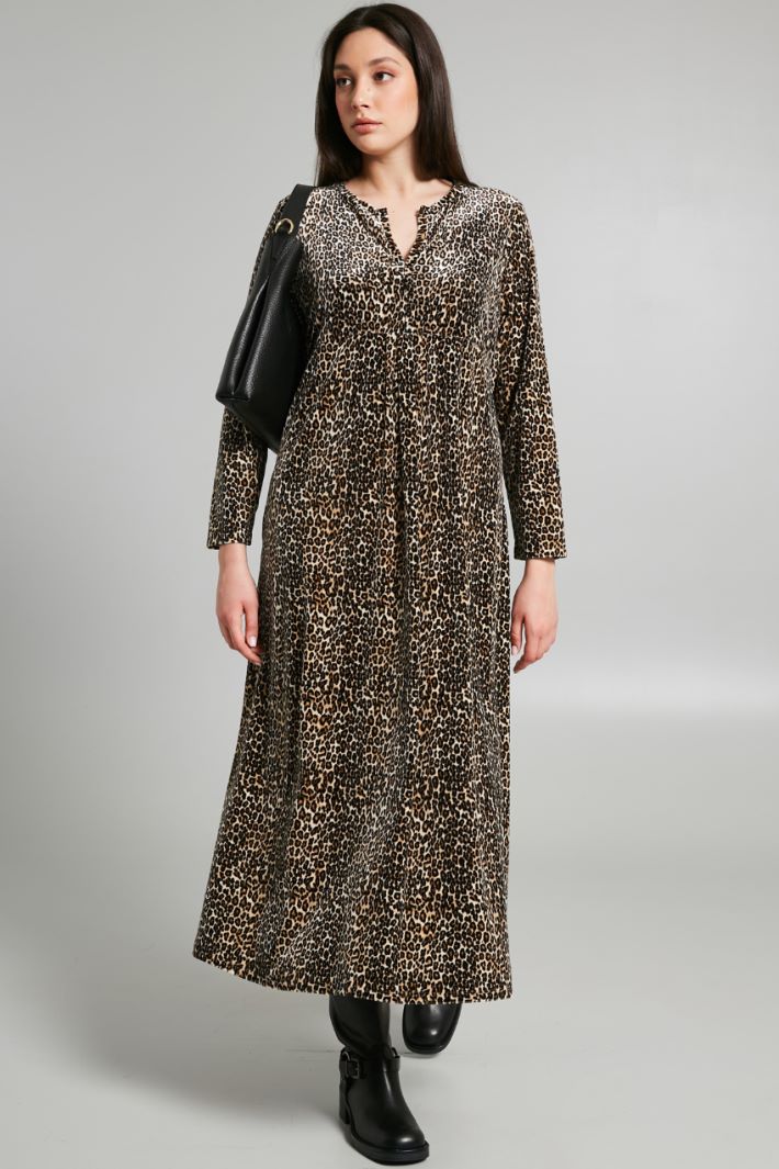 Abito lungo stampato - MARRONE BEIGE - Fashion Market - 2
