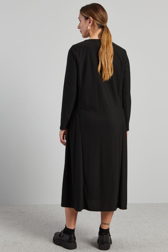 Abito lungo in jersey - NERO - Fashion Market - 4