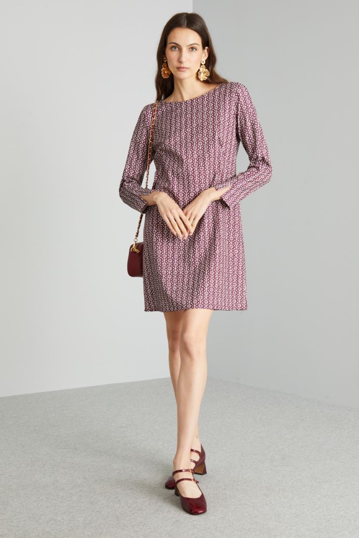 Abito in jersey - BORGOGNA AVORIO - Fashion Market