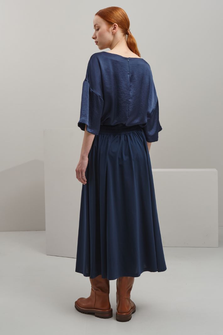 Abito in jersey e raso - BLU NOTTE - Fashion Market - 4