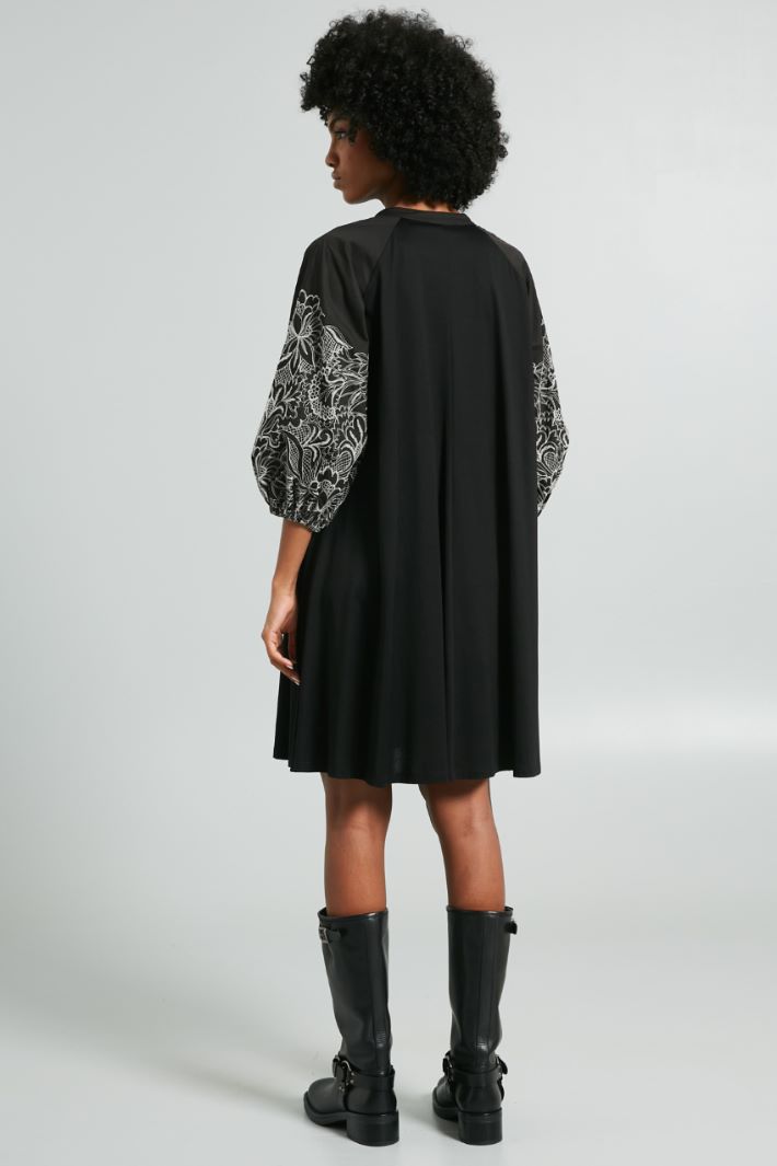 Abito corto in jersey - NERO - Fashion Market - 3