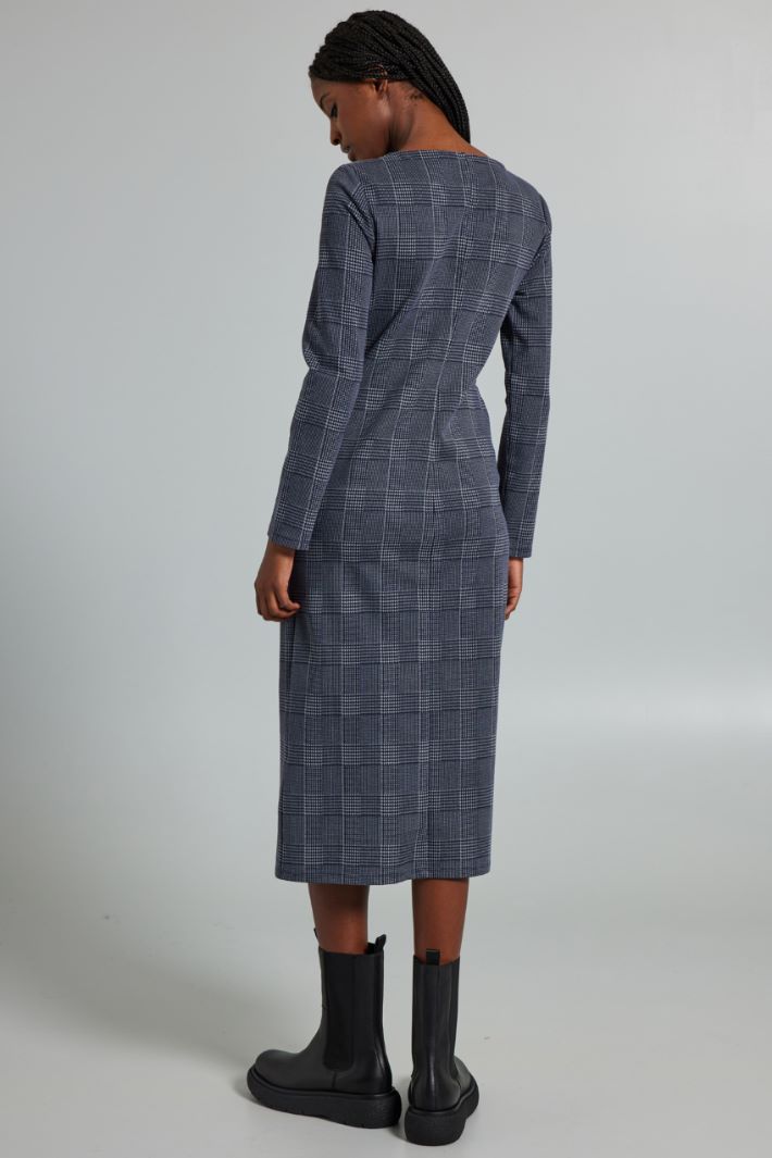Abito con pieghe asimmetriche - BLU NOTTE GRIGIO - Fashion Market - 4