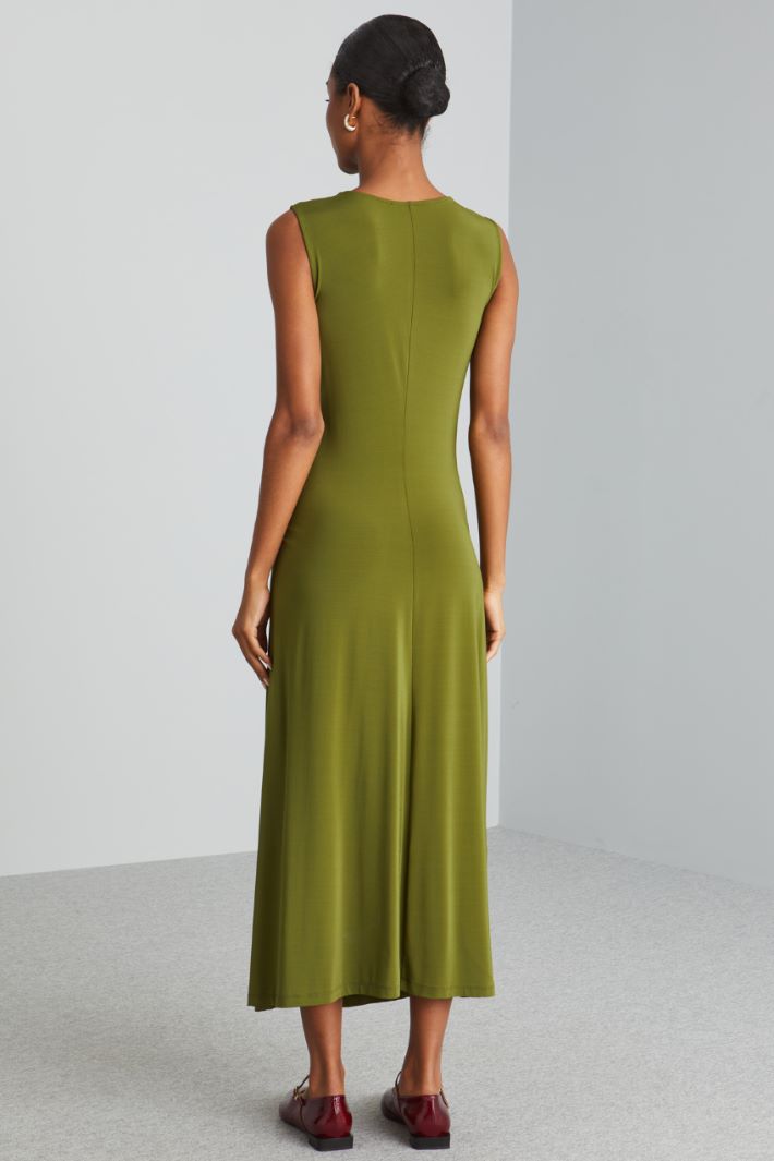 Abito midi con arricciatura - VERDE PISTACCHIO - Fashion Market - 3