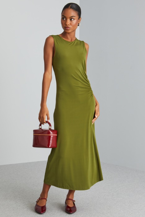 Abito midi con arricciatura - Fashion Market