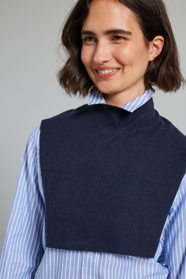 Collo in filato di cashmere - BLU NOTTE - Fashion Market