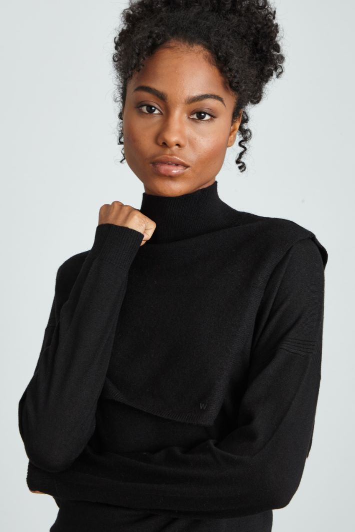 Collo in filato di cashmere - NERO - Fashion Market - 4
