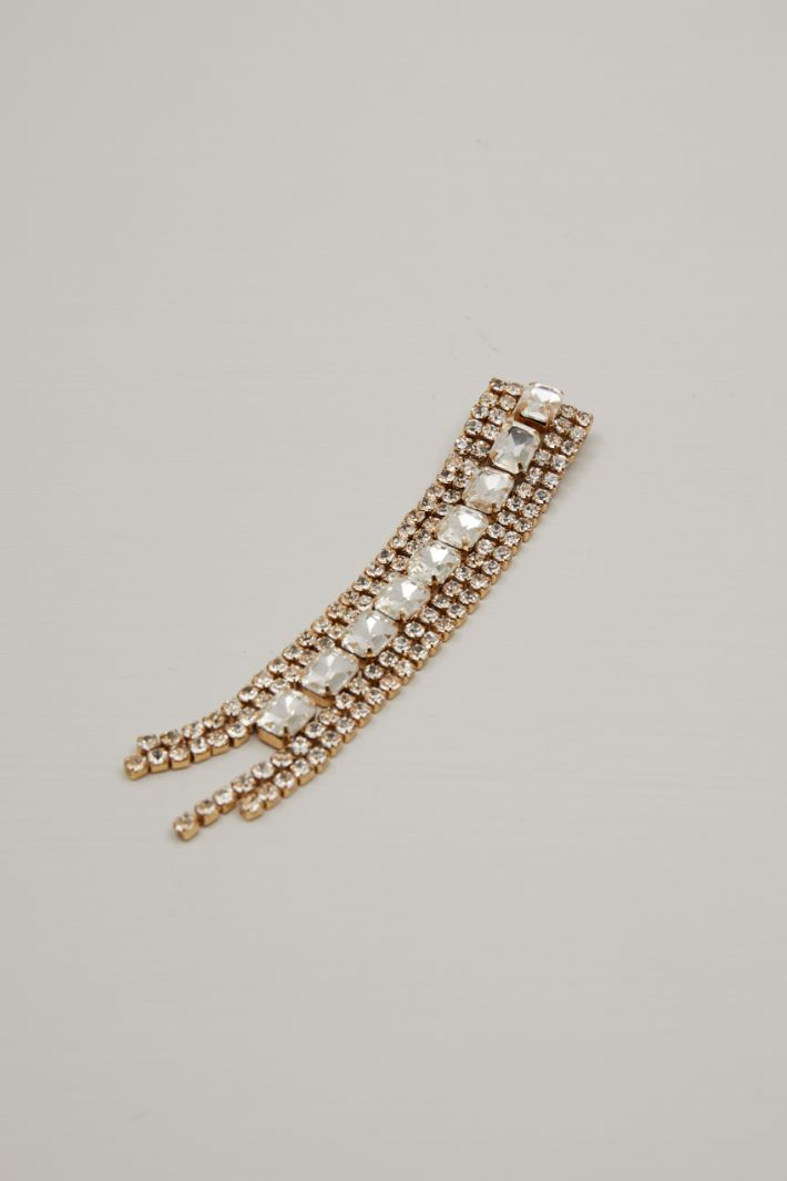 Orecchini pendenti con strass - ORO - Fashion Market - 2