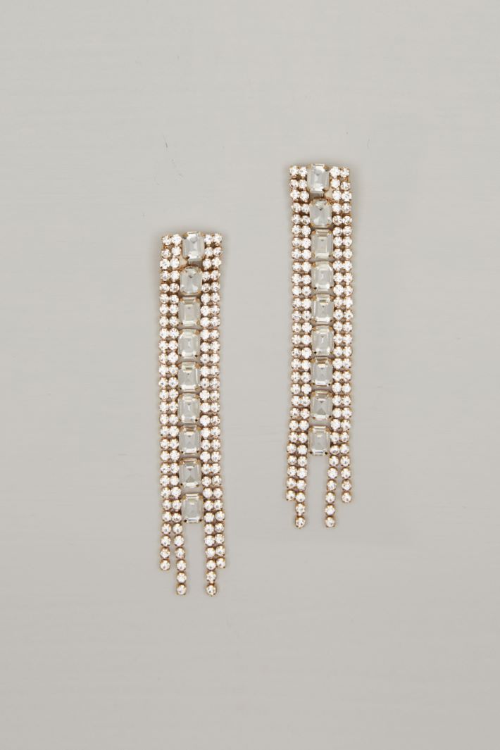 Orecchini pendenti con strass - ORO - Fashion Market