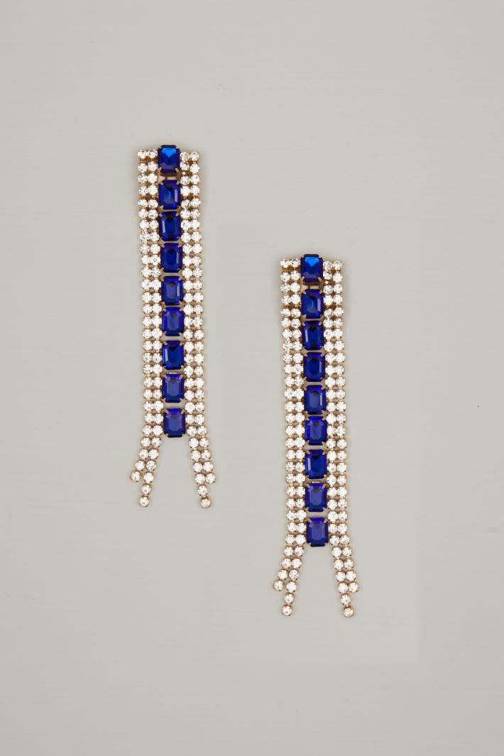 Orecchini pendenti con strass - ORO BLU - Fashion Market