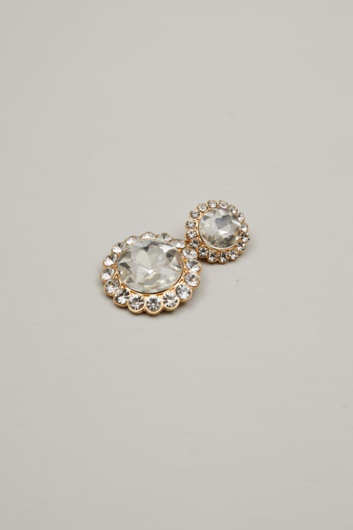 Orecchini pendenti con strass incastonati - ORO TRASPARENTE - Fashion Market - 2