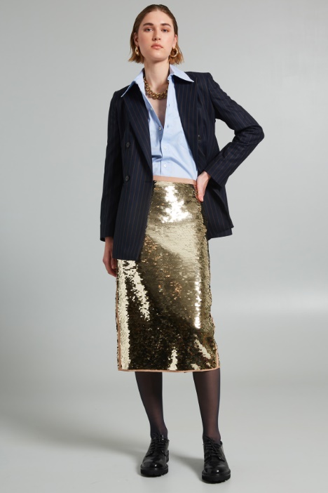 Gonna longuette con paillettes - Fashion Market