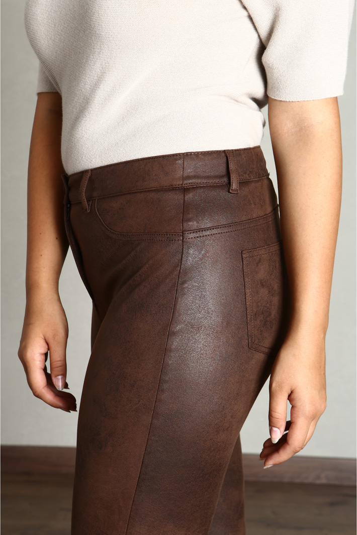 Pantaloni in jersey - MARRONE - Fashion Market - 3