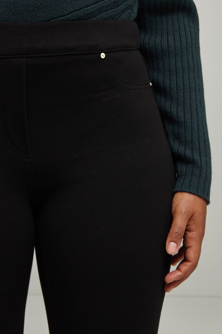 Pantaloni aderenti in jersey  - NERO - Fashion Market - 3