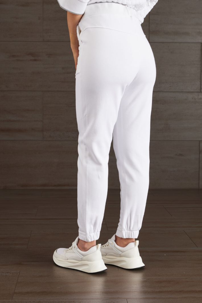 Jogger in jersey di cotone - BIANCO ARGENTO - Fashion Market - 4