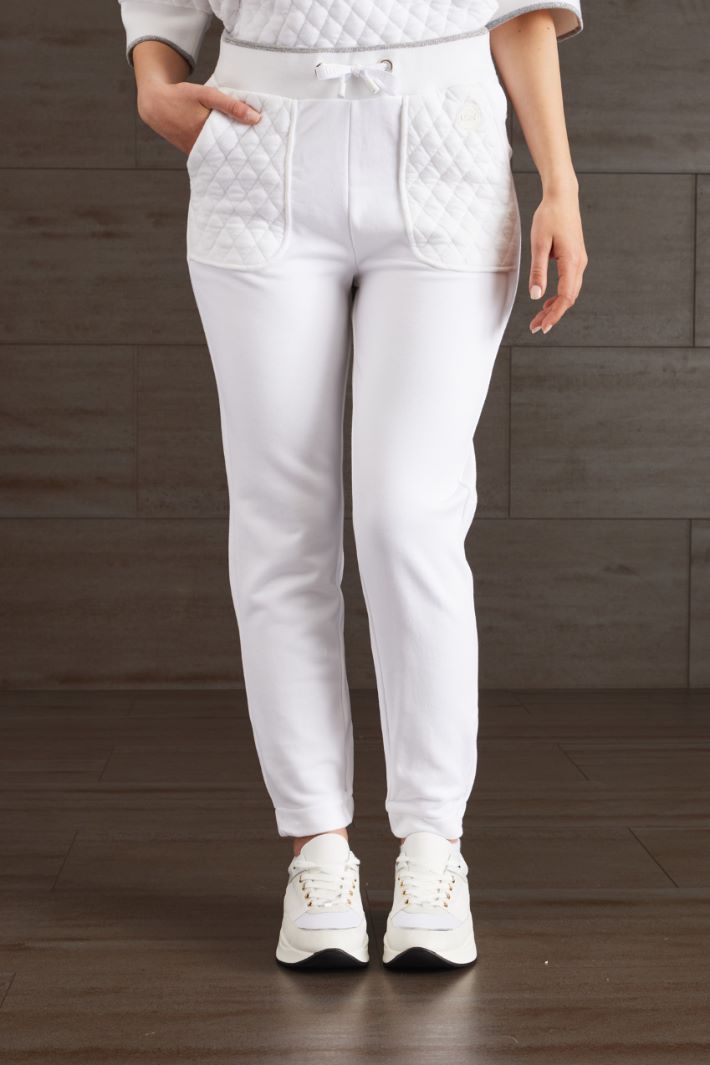 Jogger in jersey di cotone - BIANCO ARGENTO - Fashion Market - 2