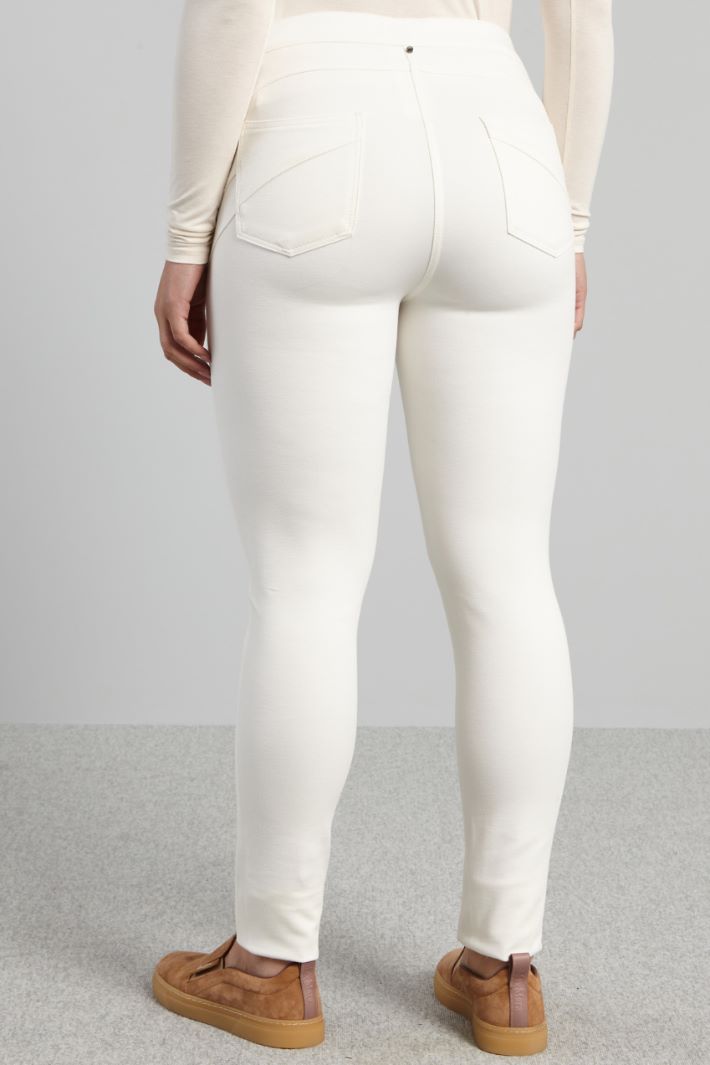 Leggings in jersey diagonale - BIANCO - Fashion Market - 4