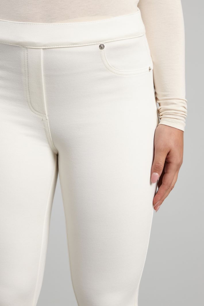 Leggings in jersey diagonale - BIANCO - Fashion Market - 3