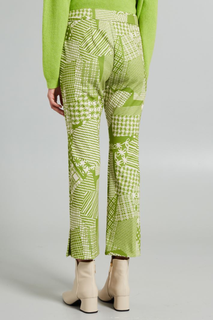 Pantaloni in jersey stampato - PISTACCHIO BIANCO - Fashion Market - 4