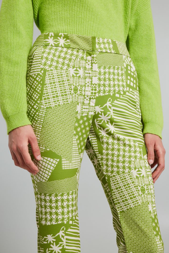 Pantaloni in jersey stampato - PISTACCHIO BIANCO - Fashion Market - 3
