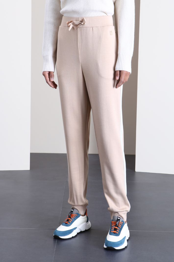 Pantaloni con bande laterali - SABBIA PANNA - Fashion Market - 4