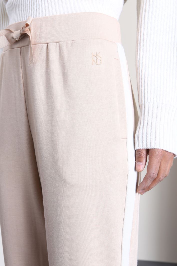 Pantaloni con bande laterali - SABBIA PANNA - Fashion Market - 3