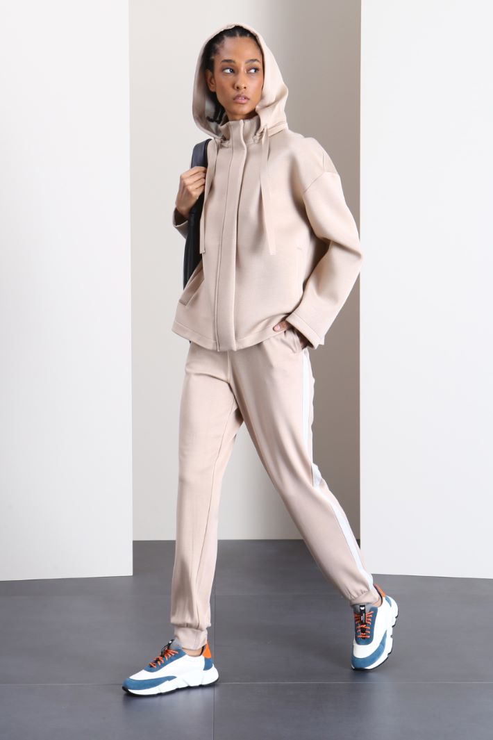Pantaloni con bande laterali - SABBIA PANNA - Fashion Market