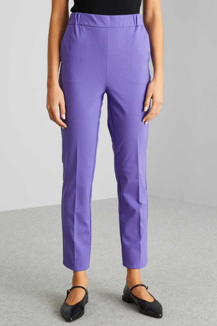 Pantaloni con inserto elastico - VIOLA - Fashion Market - 2