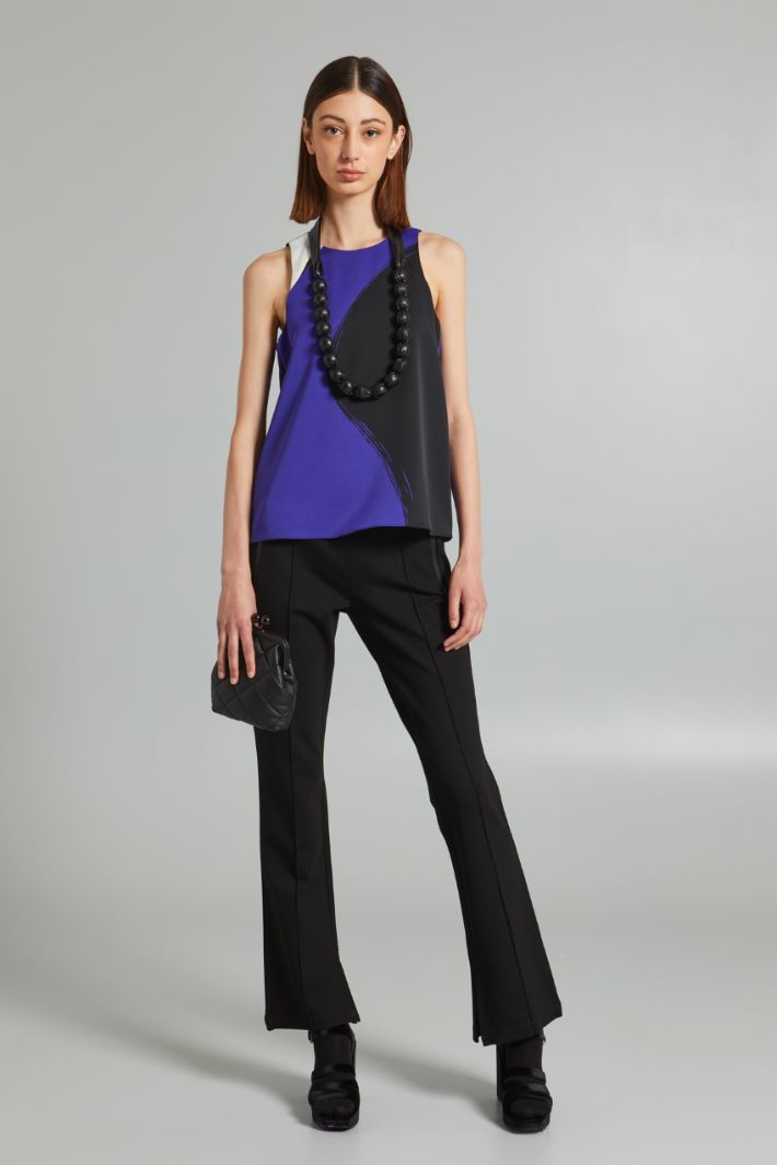Pantaloni in jersey tecnico - NERO - Fashion Market