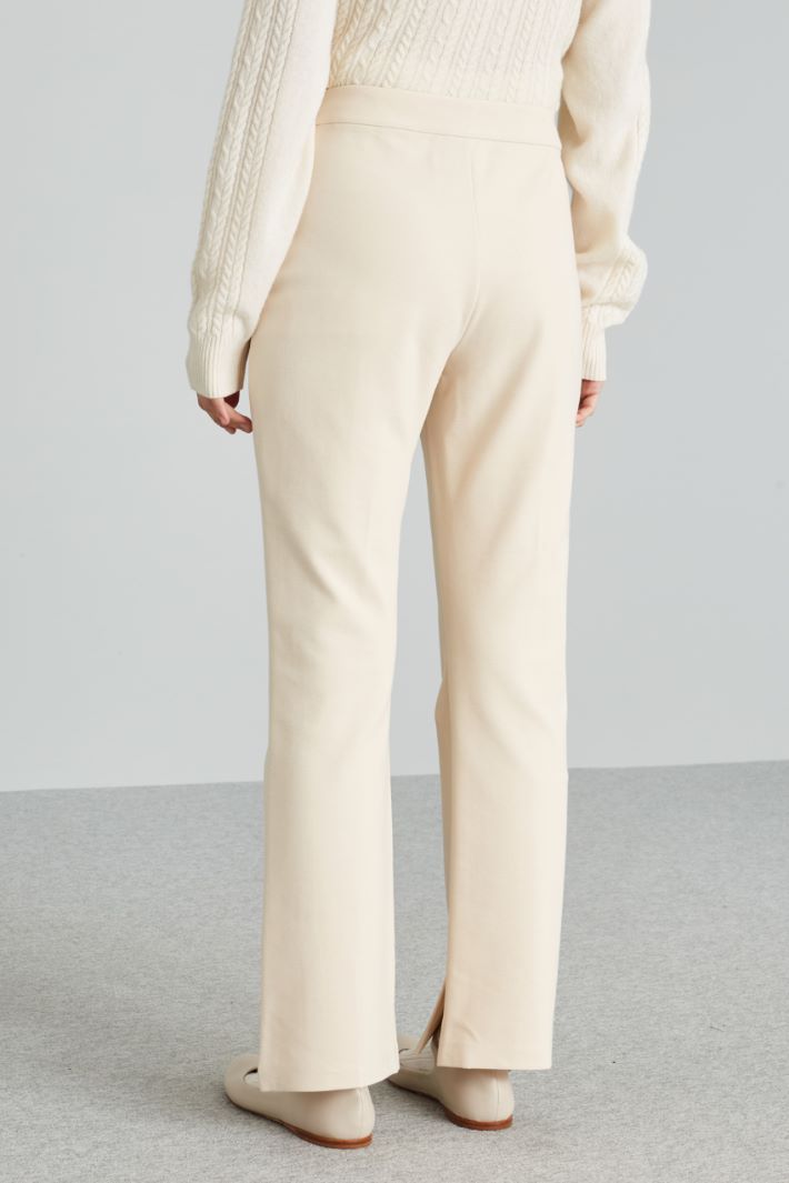 Pantaloni in jersey tecnico - AVORIO - Fashion Market - 4