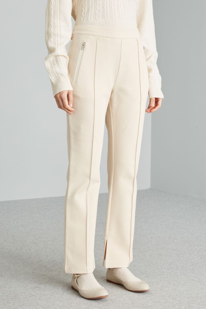 Pantaloni in jersey tecnico - AVORIO - Fashion Market - 2