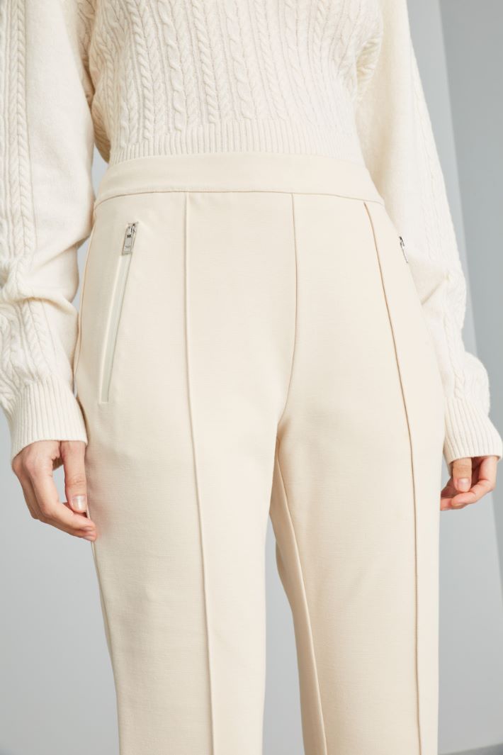 Pantaloni in jersey tecnico - AVORIO - Fashion Market - 3