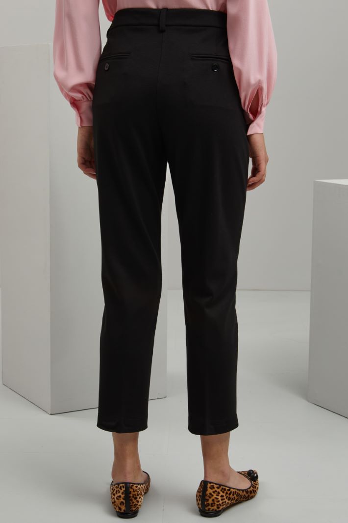 Pantaloni in jersey di viscosa - NERO - Fashion Market - 4