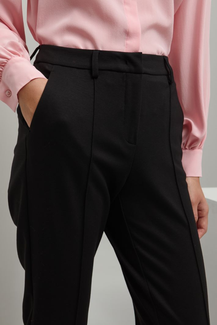 Pantaloni in jersey di viscosa - NERO - Fashion Market - 3